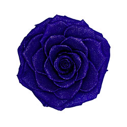 Classic natural dark blue preserved rose with a diamond effect.